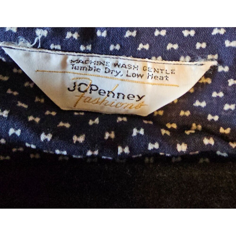 Vintage JCPenney Fashions blue very sheer modest collared dress, rockabilly - Picture 5 of 5